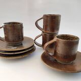 Set of 4 Puisaye stoneware coffee cups