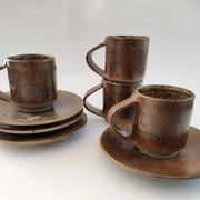 Set of 4 Puisaye stoneware coffee cups