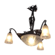 Lustre en fer forgé et verre opalin