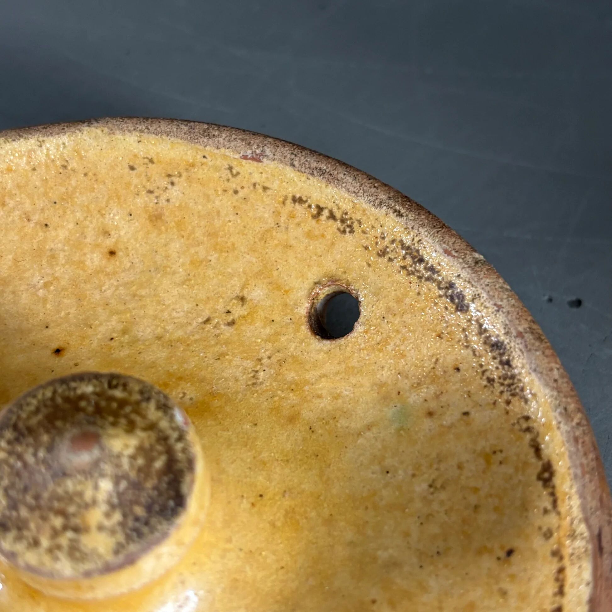 Ancient oil jar in glazed terracotta