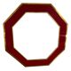 Burgundy octagonal mirror Éric Maville