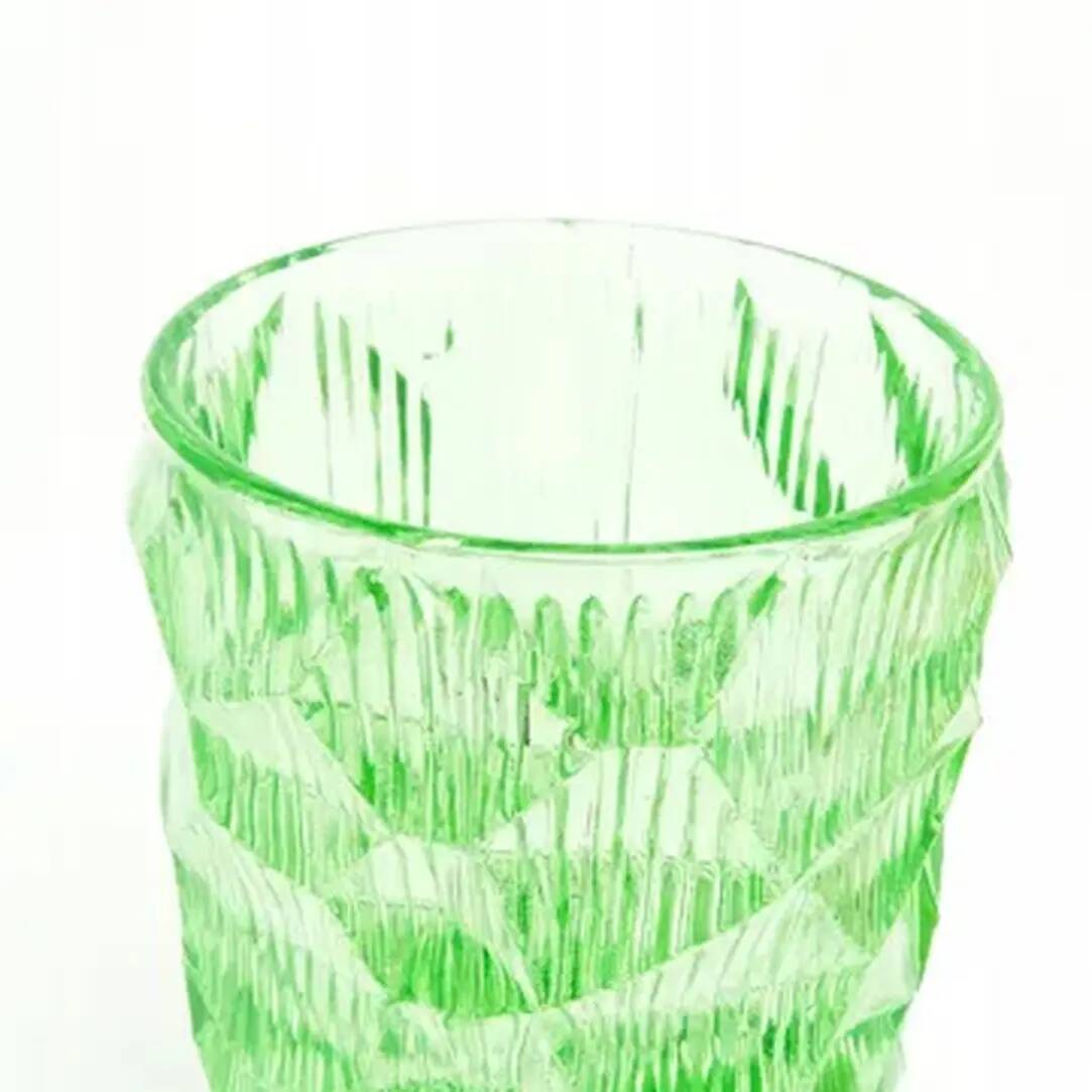 Okulus vase, mid-century modern, turquoise glass, Ząbkowice, Poland, 1970s
