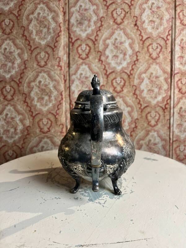 Silver-plated metal coffee and tea pot