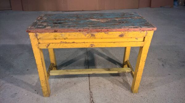 Ancien pupitre d’écolier en teck birman