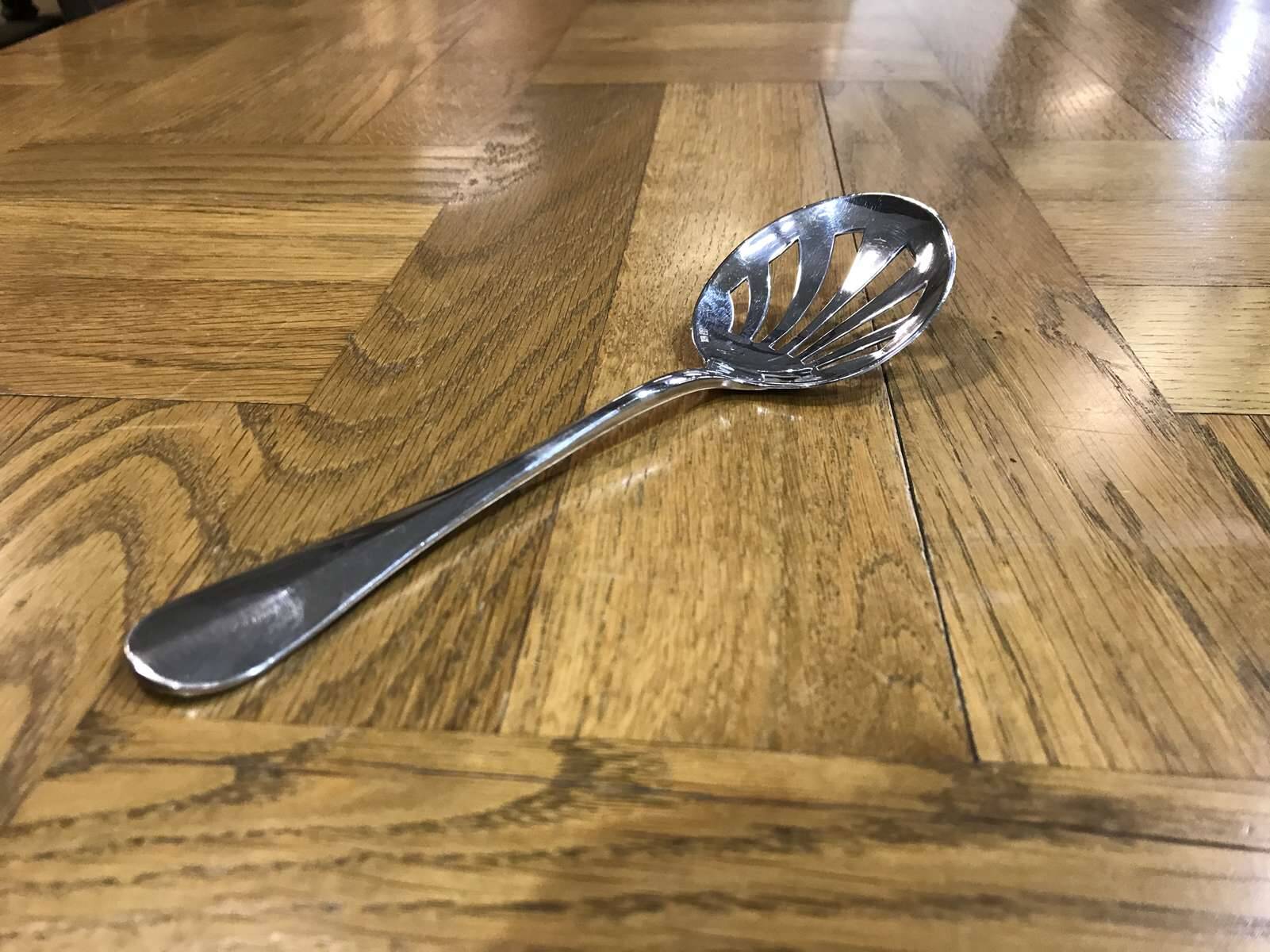 French navy ice cube spoon in silver metal christofle