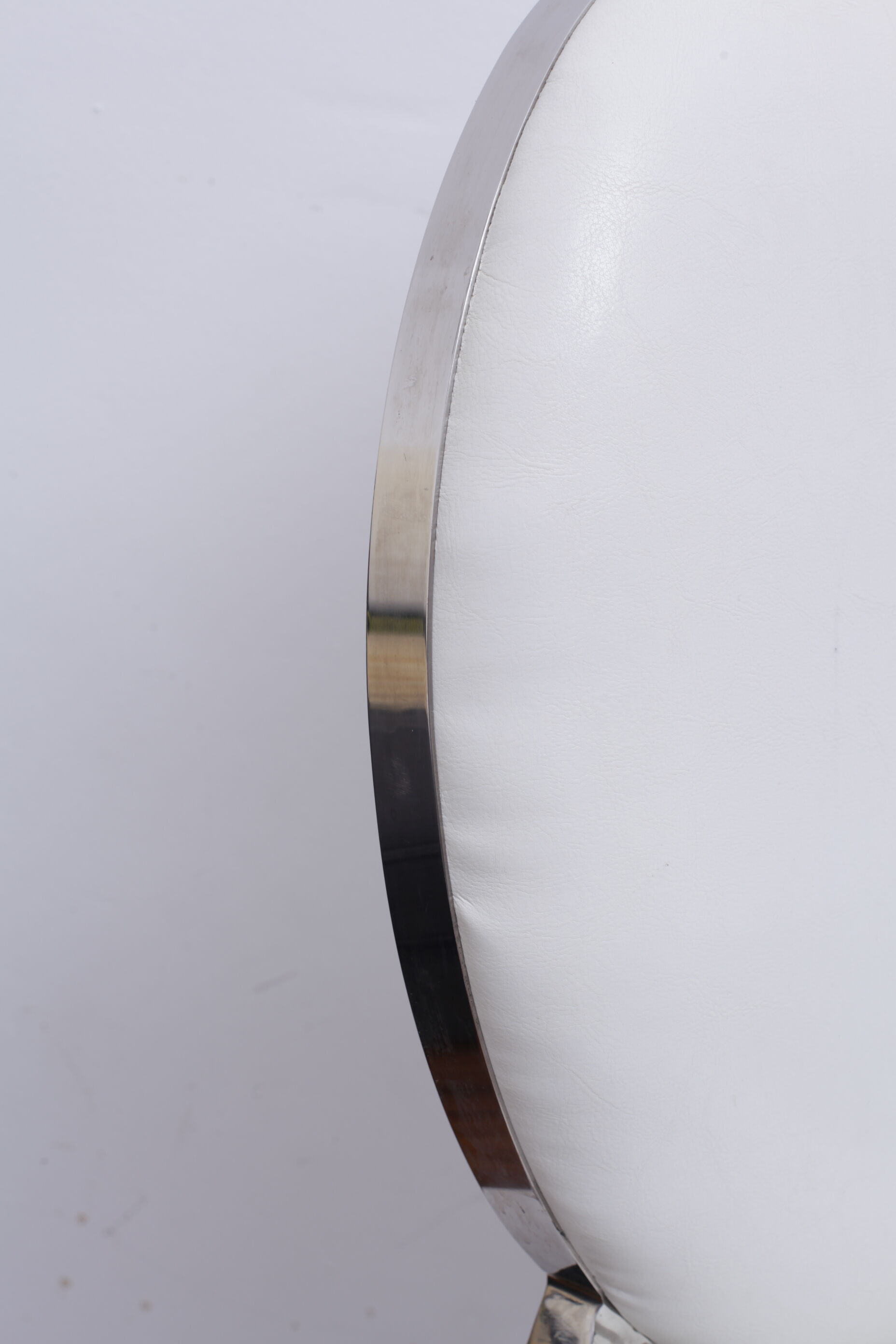 White skai chair and chrome legs