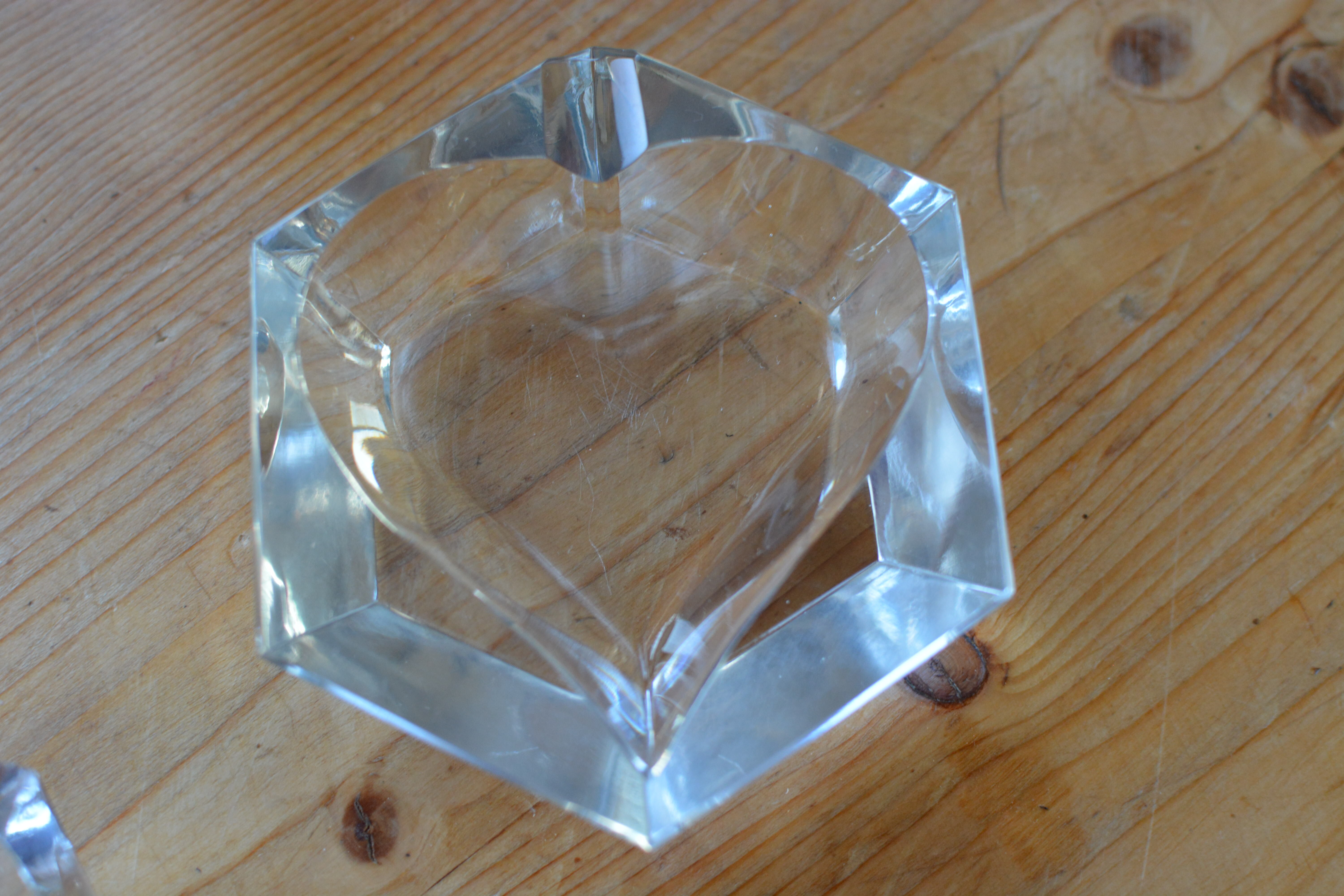 Set of polish crystal ashtrays as of cards