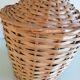 Green canister with wicker, vintage 60/70