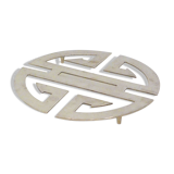 Under the geometric plate opened