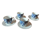 Set of 4 Romania cups and saucers