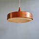 Scandinavian pendant light in copper and teak, 1960s