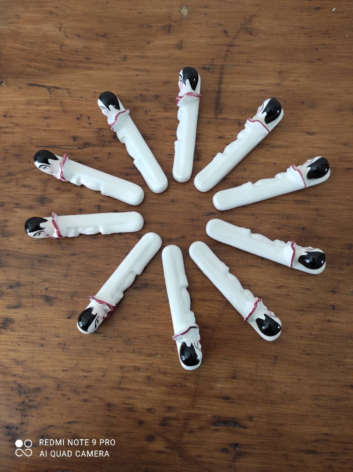 Series of ten Pierrot knife holders
