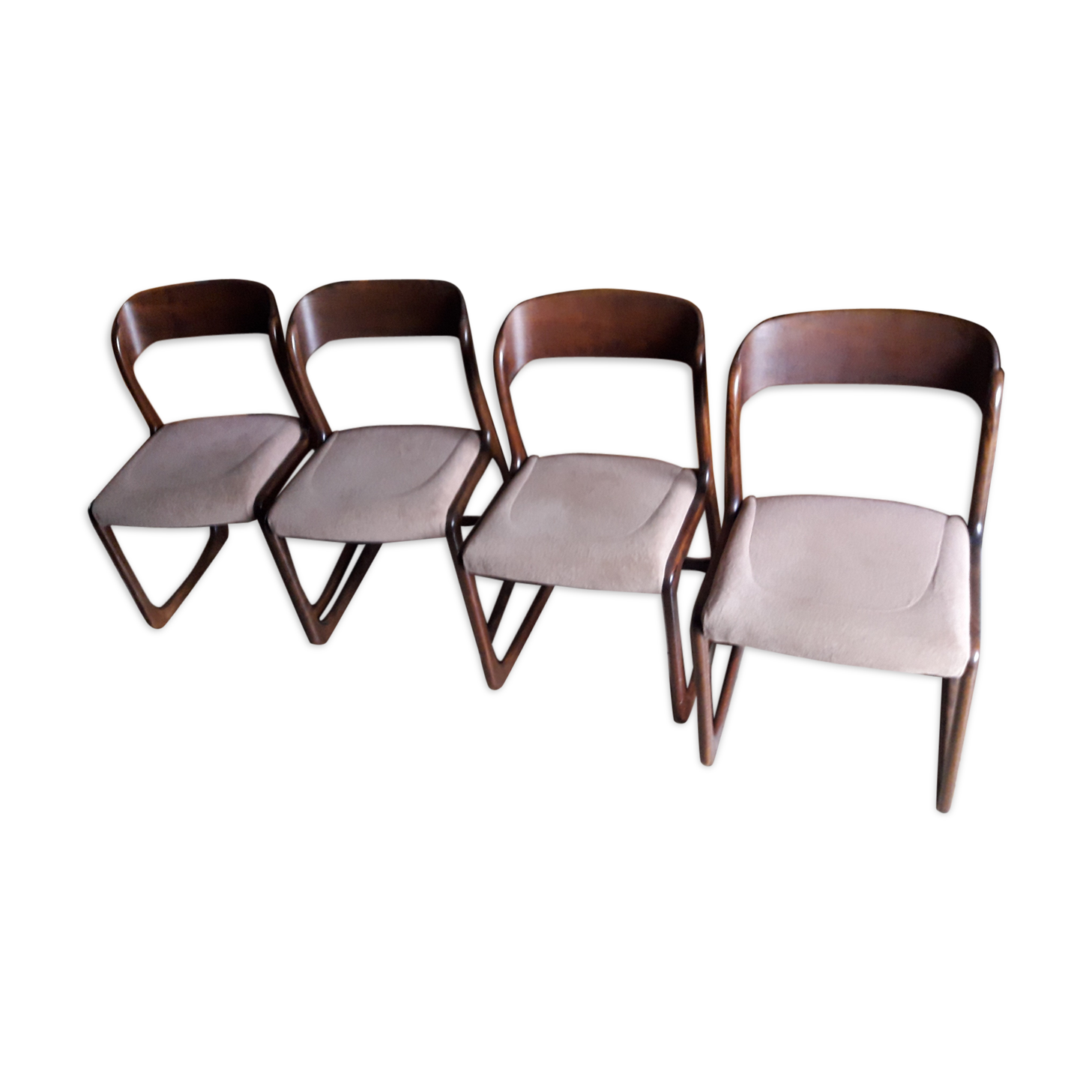 4 baumann sled chairs