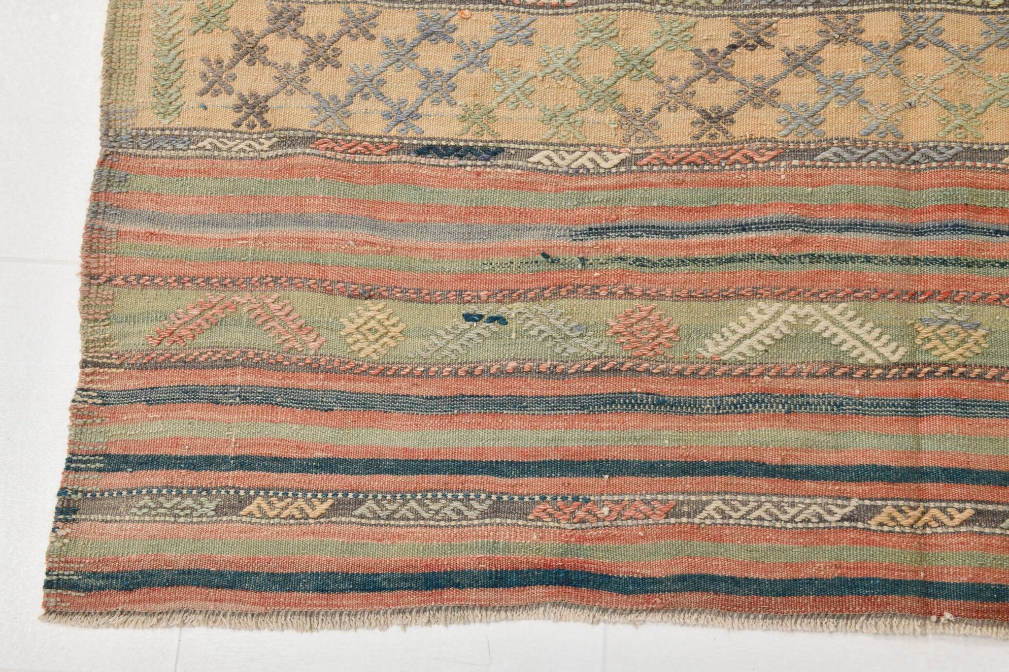 6x11 Kilim Soft Earth Tones Wool Area Kilim Rug, Handwoven Kilim,169x321 Cm