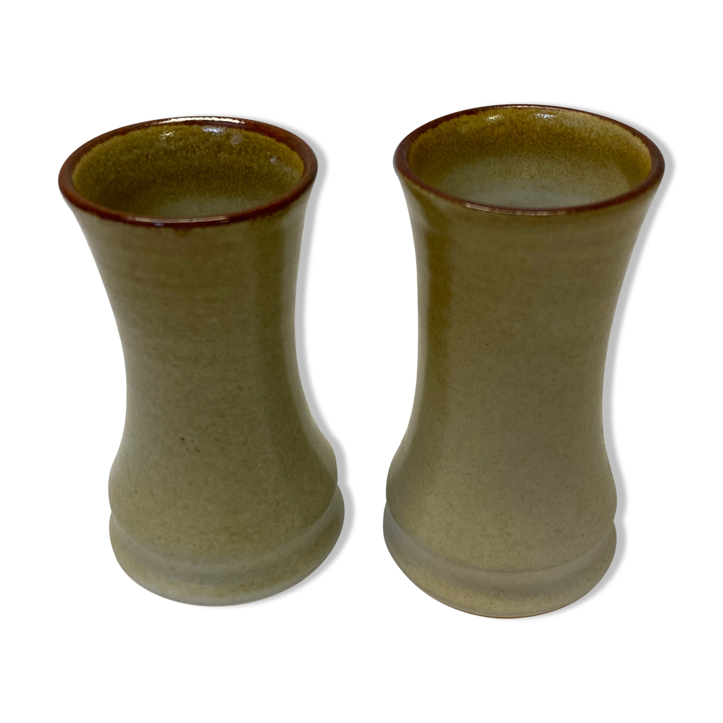 Pair of sandstone candle holders