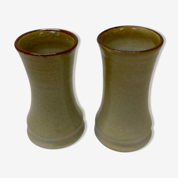 Pair of sandstone candle holders