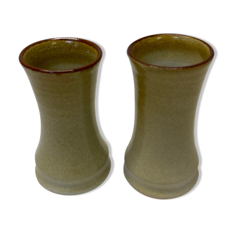 Pair of sandstone candle holders