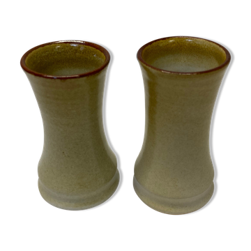 Pair of sandstone candle holders