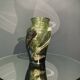 Grand vase en verre coloré vert, signé par Winnowski, Biot, France, années 1990