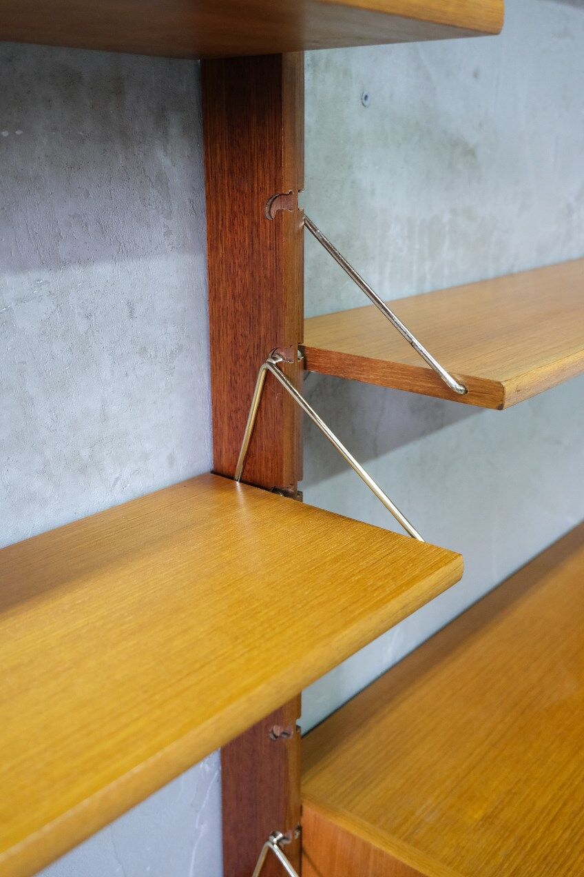 Mid-Century Modular Free-Standing Teak Wall Unit  by John Texmon for Blindheim Mobelfabrik, Norway,