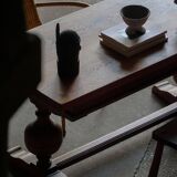 Baroque writing desk from the 1920s in solid oak, by a Danish cabinetmaker.