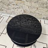 Strind vintage coffee table in black opal glass by Ehlen Johansson for Ikea