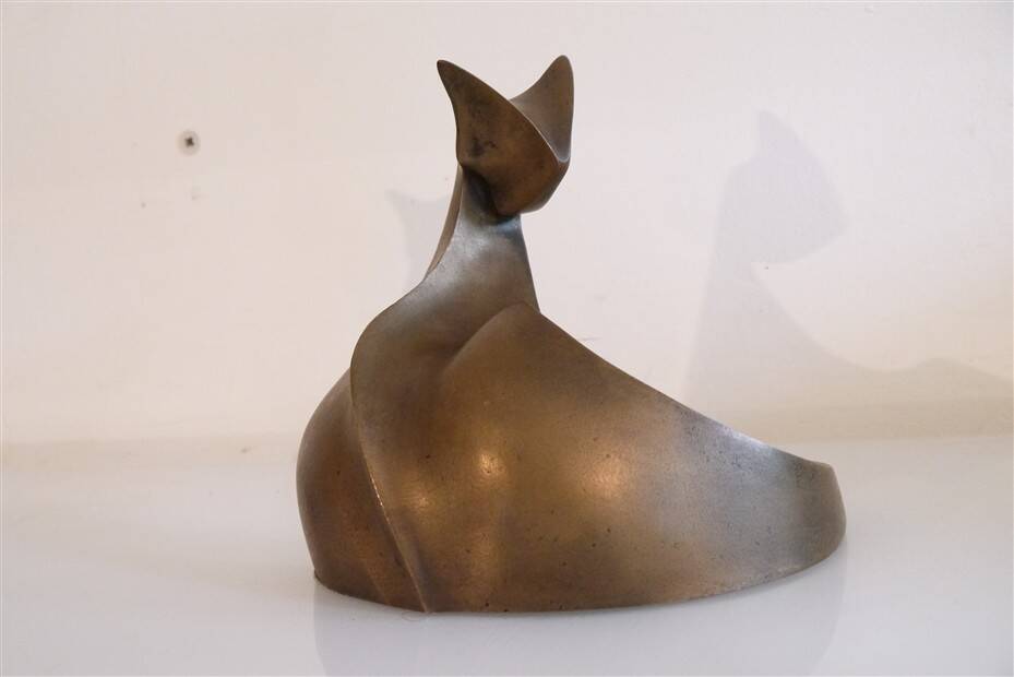 Abstract animal sculpture in bronze