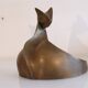 Abstract animal sculpture in bronze