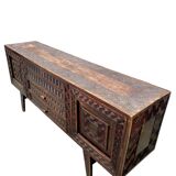 Brutalist African sideboard attributed to Berquin 1960