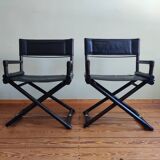 Vintage Safari Regiestühle X-Chair von McGuire, 50er Jahre, 4er Set