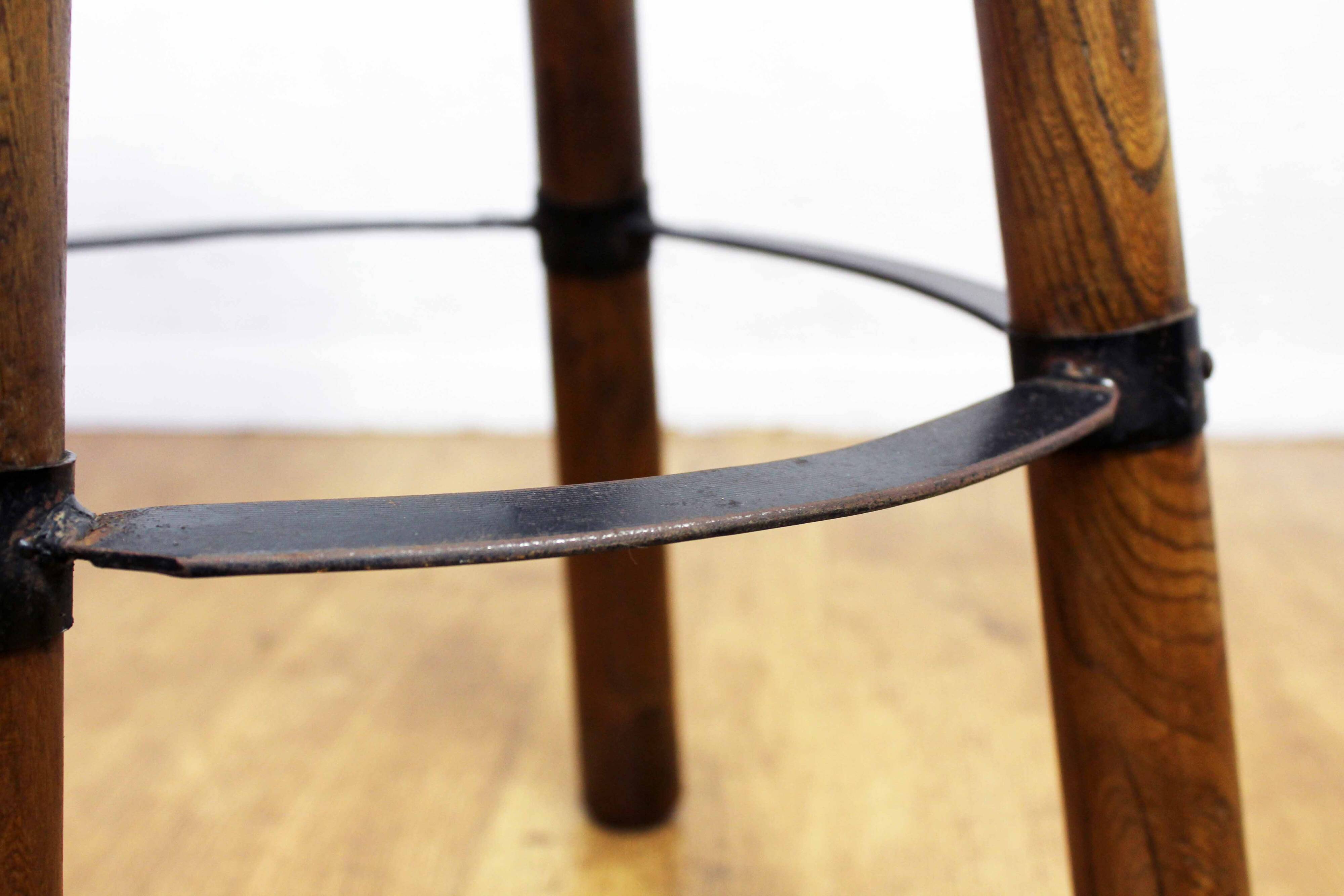 High stool in solid wood