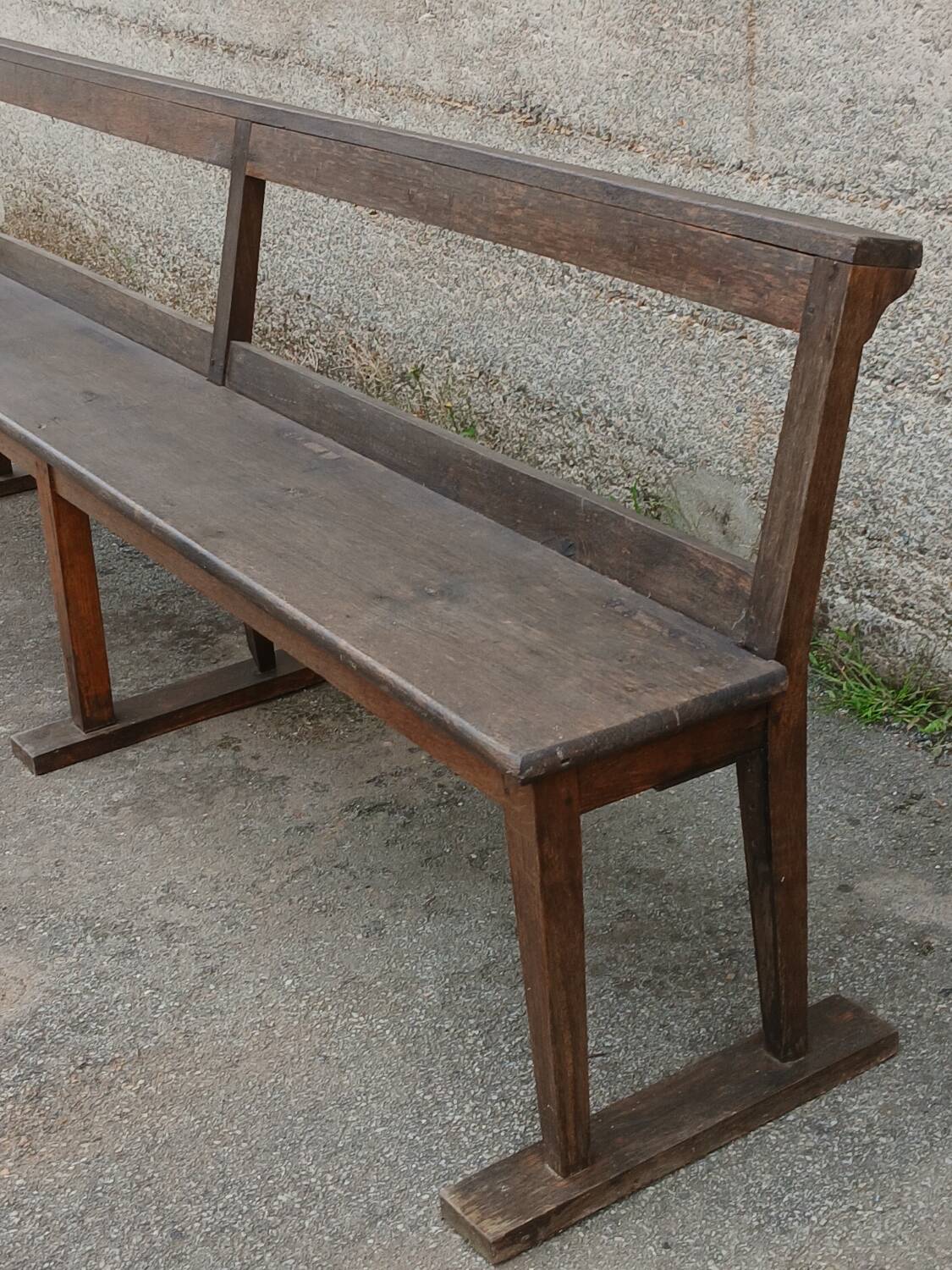 19th century oak church pew, 257 cm
