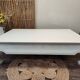 Low table in exotic wood with its safety glass