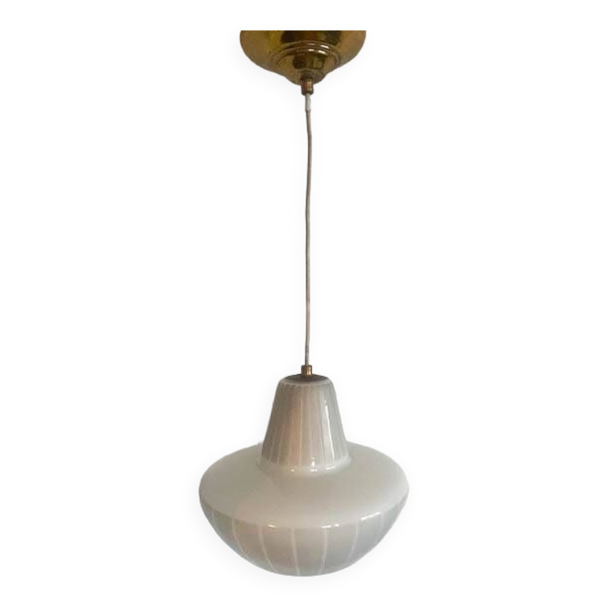 Glass and brass pendant light