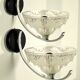 Paire d'appliques verres art-déco Ezan et chrome
