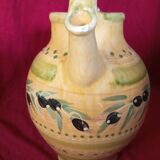 VINTAGE PROVENCAL POTTERY JAR PITCHER OLIVE DECOR