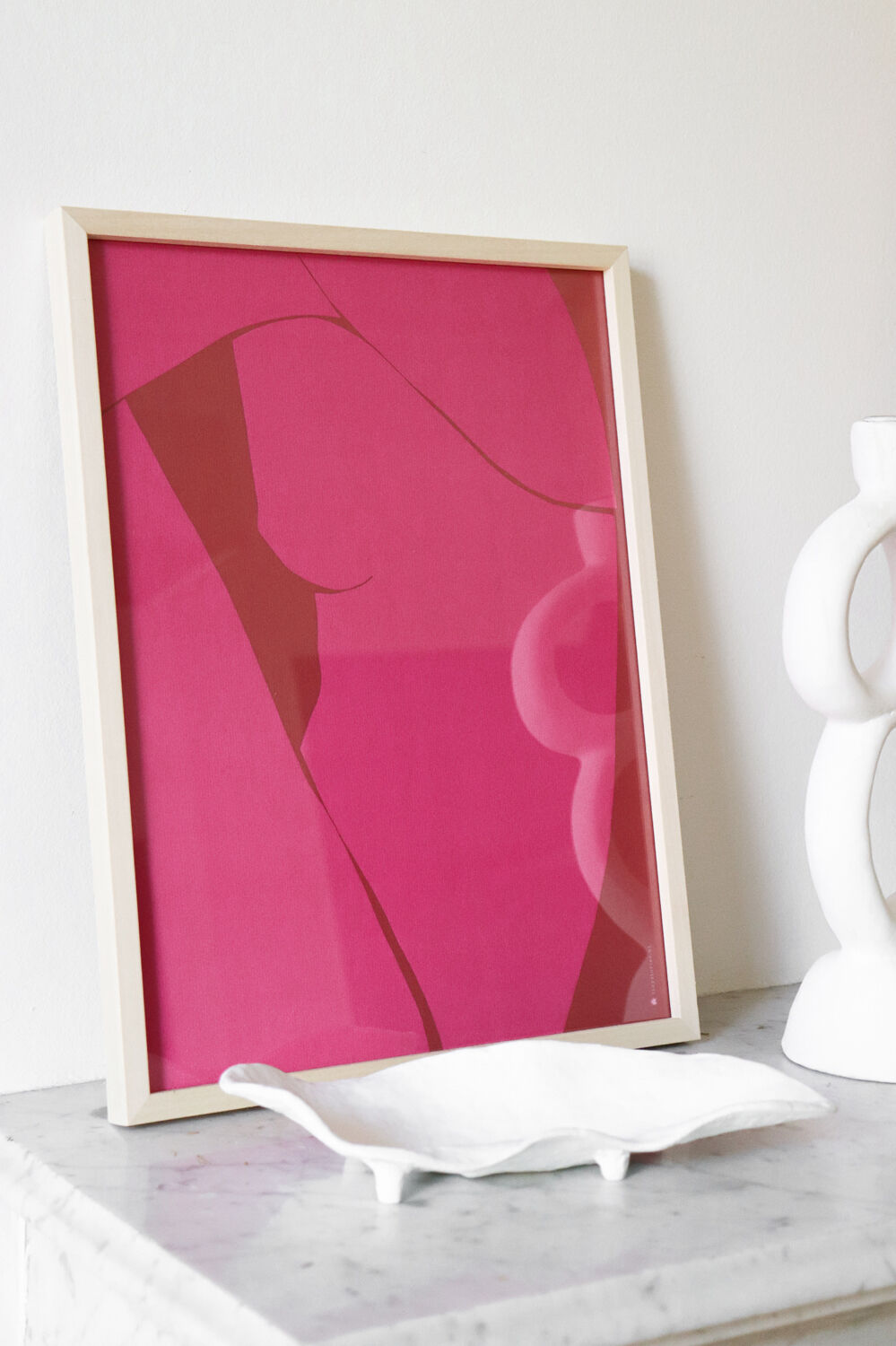 Pink female body art print