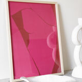 Pink female body art print