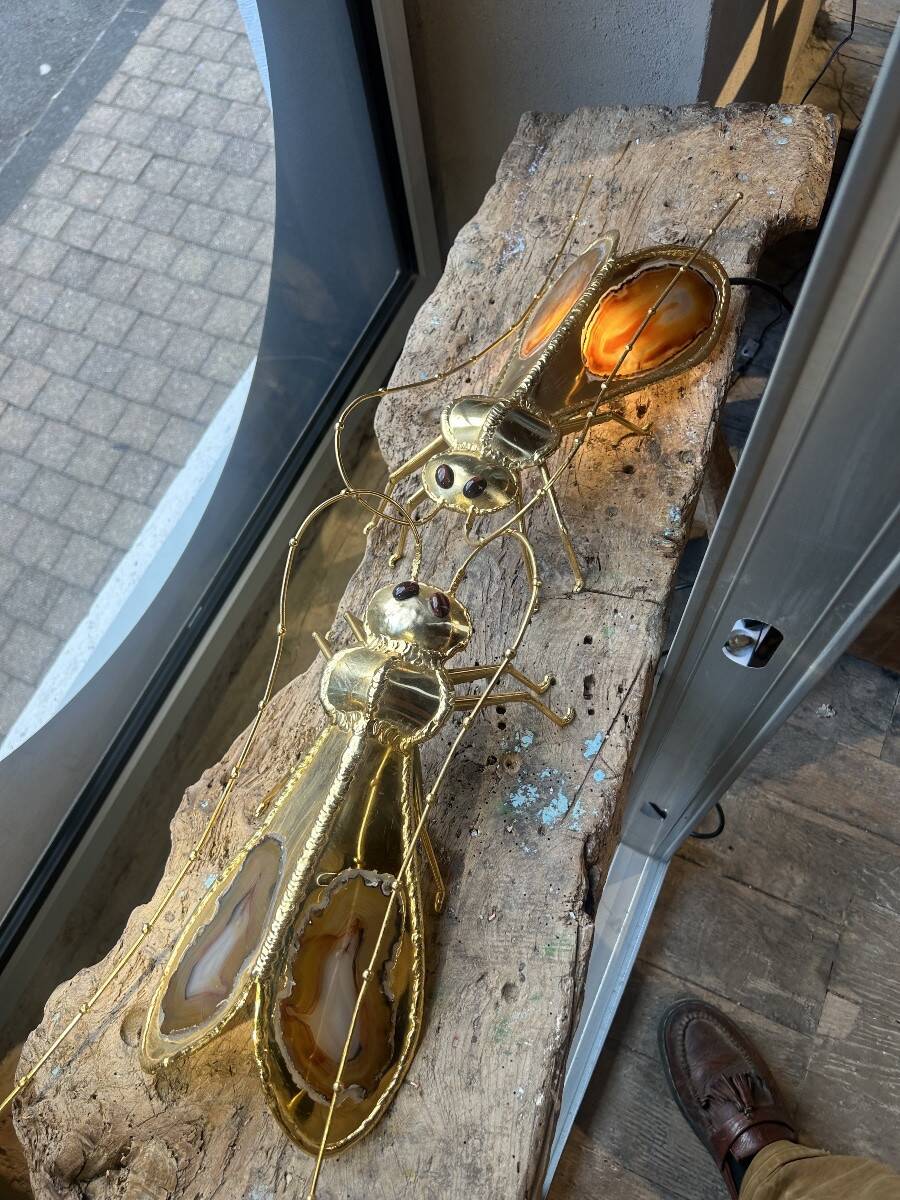 Henri Fernandez - Pair of Sauterelles model lamps or wall lights