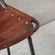French mid-century leather bar stools