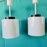 Three cylindrical suspensions in white resin, France 1970.