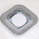 Square white ashtray Ico Parisi, chrome and melamine by Lamperti, Italy, 1970s.
