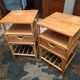 Pair of sofa ends rattan bedside tables
