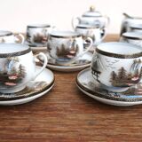 Porcelain tea set soko china temple decor