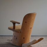 Unique sculptural rocking chair by the Finnish Matti Martikka in solid pine, 1960s.