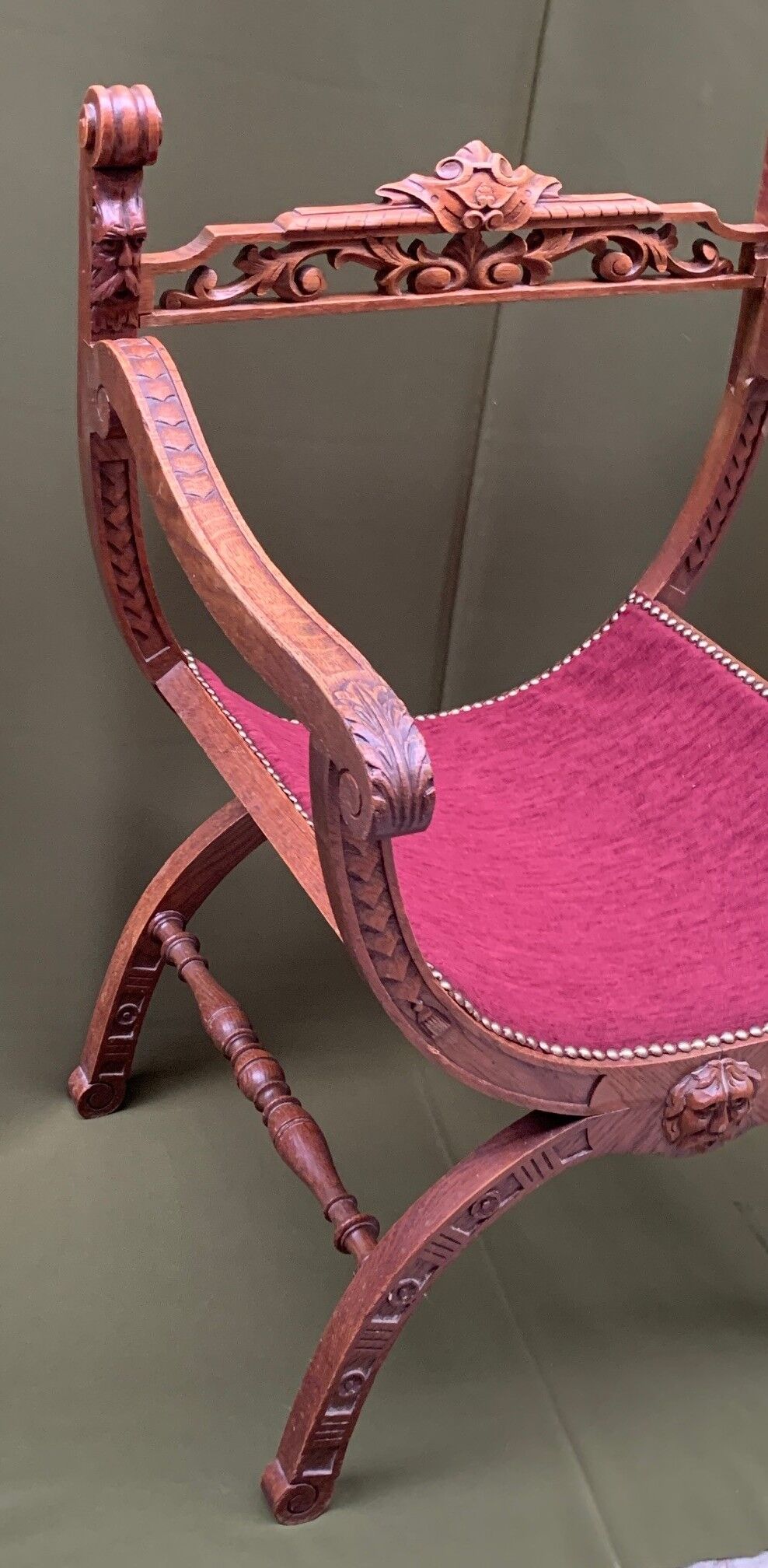 Dagobert oak armchair, new upholstery