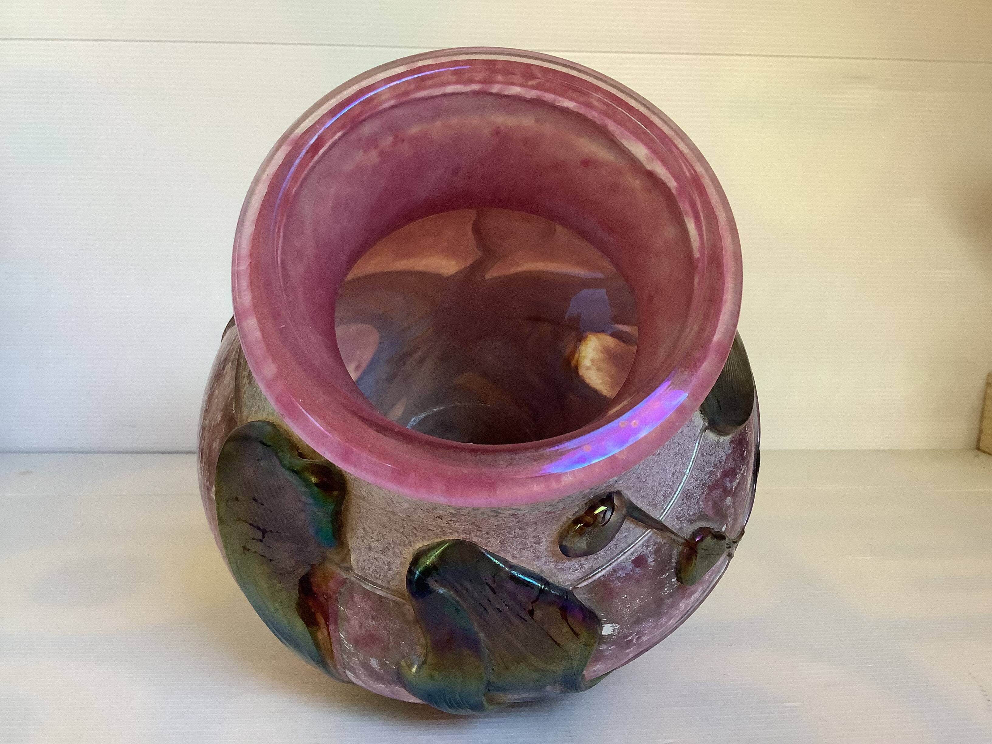 Blown crystal vase Novaro Jean Claude