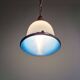 Suspension Bauhaus en opaline blanche et verre satiné bleu, années 1920