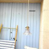 Art deco hanging in white opaque glass