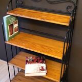 4-tier bookshelf - Wrought iron - Solid pine wood.